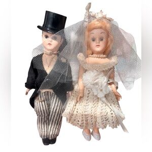 Vintage Bride and Groom Dolls